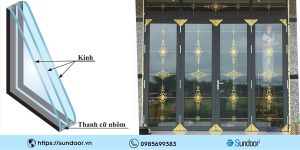 Mẫu cửa nhôm kính Xingfa 2 lớp chân không