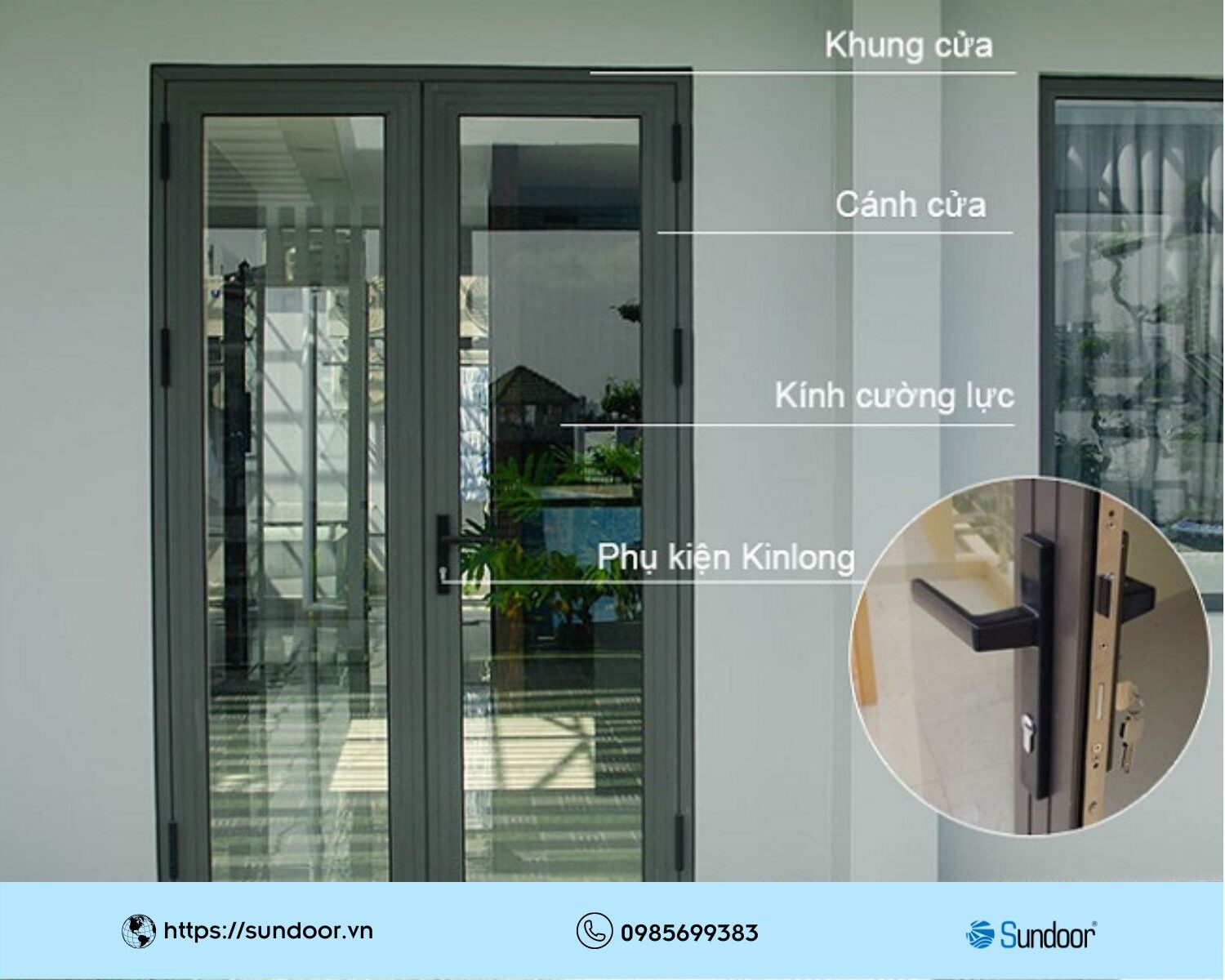 Cấu tạo của cửa nhôm Xingfa kính cường lực
