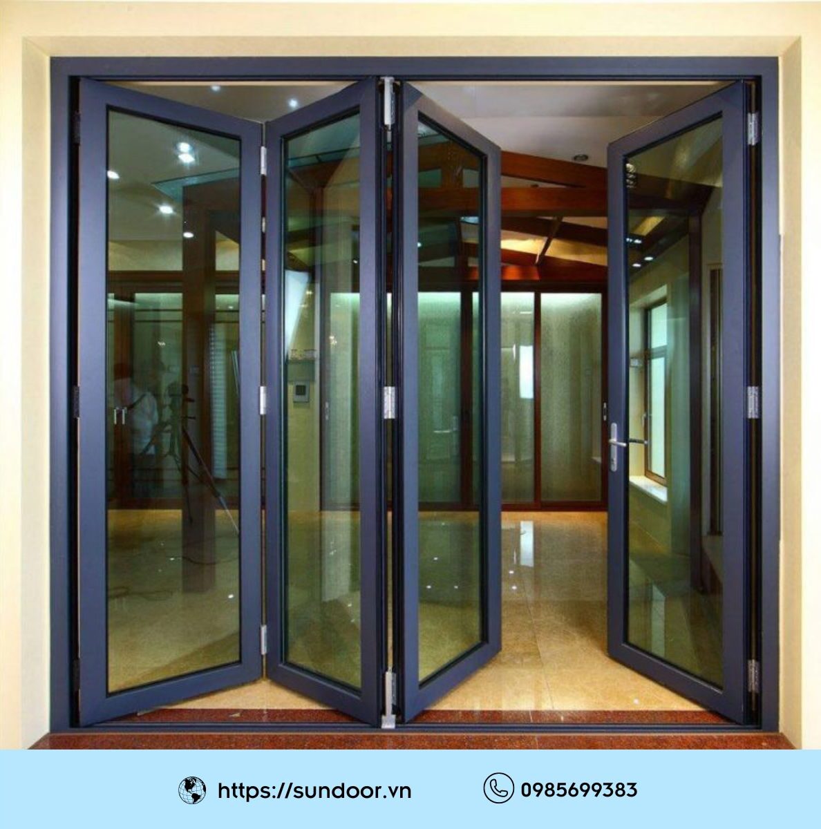 Mẫu cửa nhôm Xingfa dạng xếp trượt