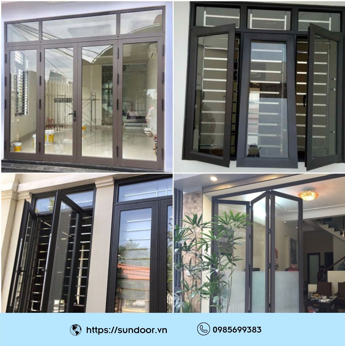 Cửa nhôm Xingfa lắp đặt trong phòng ngủ