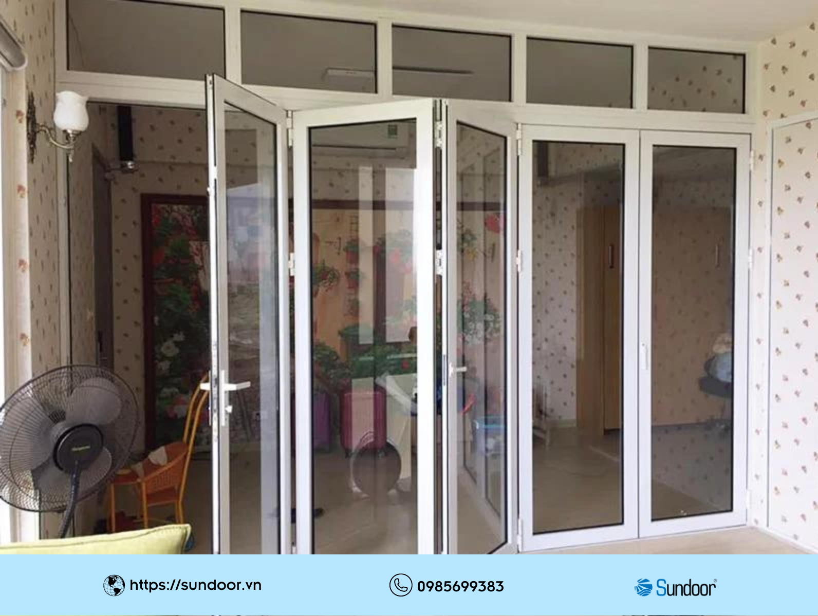 Cửa nhôm Xingfa xếp trượt 5 cánh