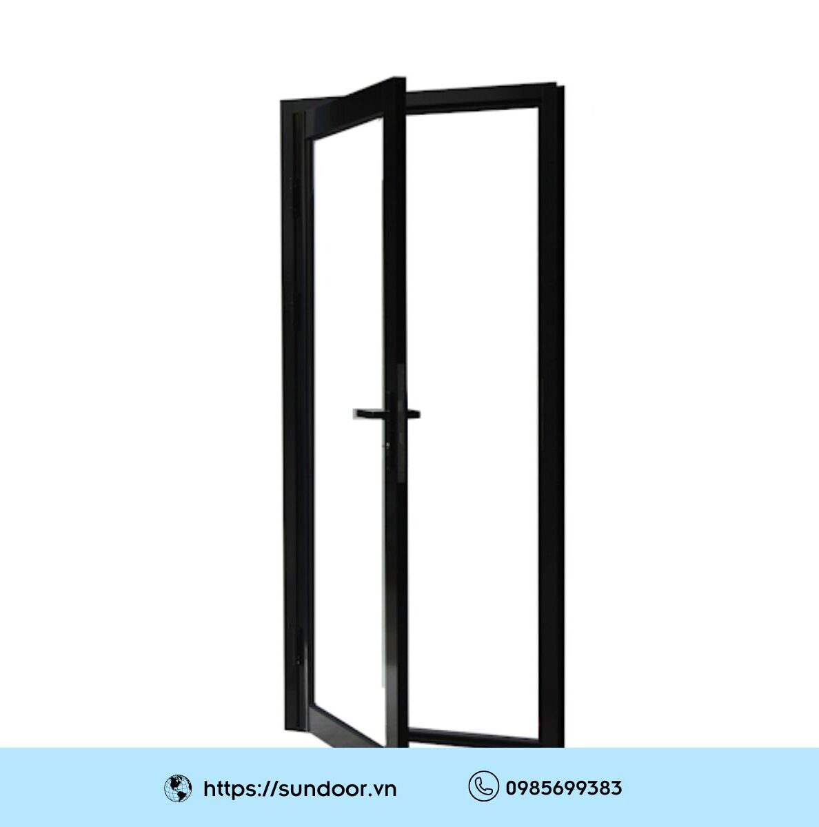 Cửa nhôm Xingfa mở quay 1 cánh dành cho phòng ngủ