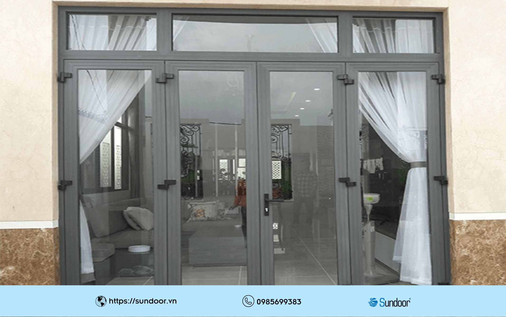 Mẫu cửa nhôm kính Xingfa phòng ngủ tại Sundoor